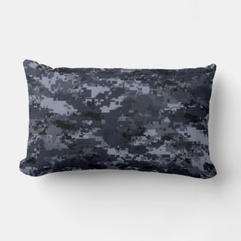 Military Blue Digital Camo Pillow by ForEverProud at Zazzle