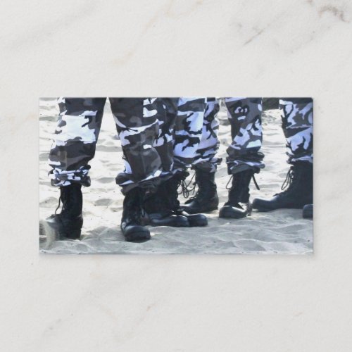 Military boots business cards