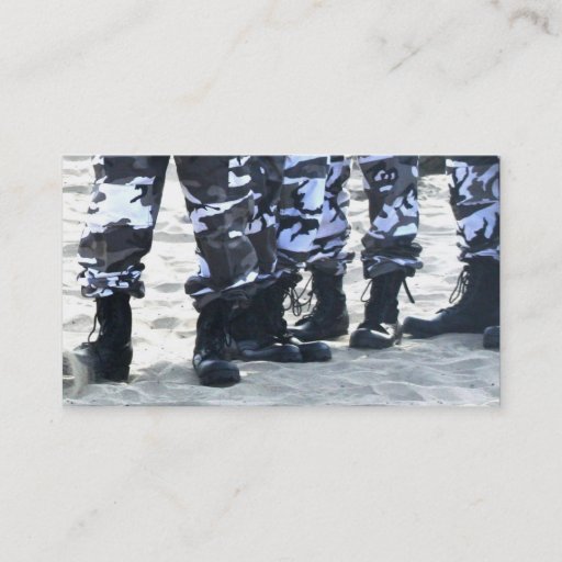 Customizable Military boots business cards