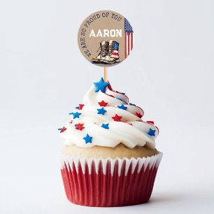 Military Boots Flag RUSTIC Going Away Party Picks Classic Round Sticker