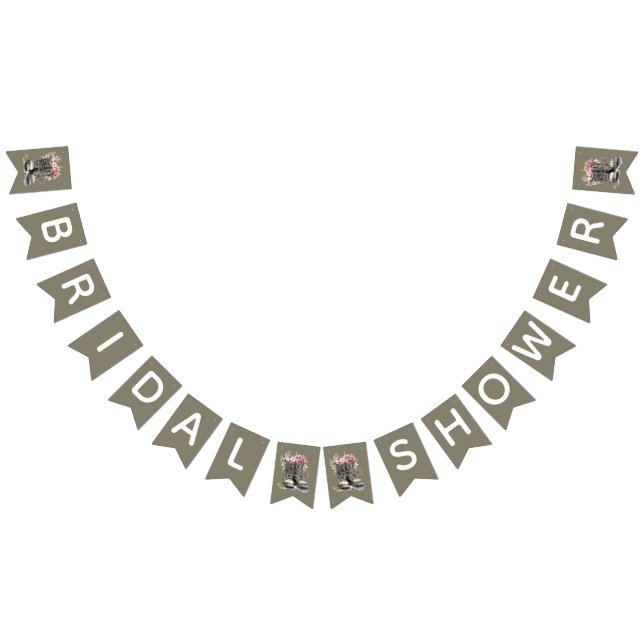 Military Boots Themed Bridal Shower Decorations Bunting Flags (All)