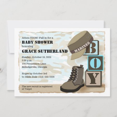 Military Boy Baby Shower Invitation