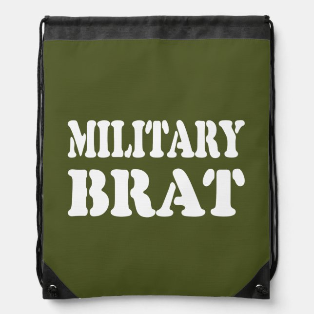 MILITARY BRAT DRAWSTRING BAG (Front)