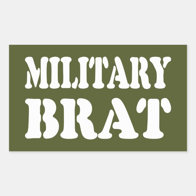 MILITARY BRAT RECTANGULAR STICKER (Front)