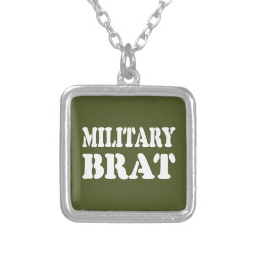 MILITARY BRAT SILVER PLATED NECKLACE