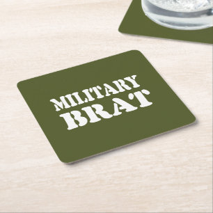 MILITARY BRAT SQUARE PAPER COASTER