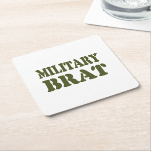 MILITARY BRAT SQUARE PAPER COASTER