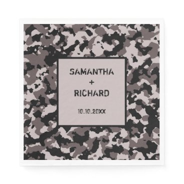 Military Brown Camo Wedding Napkin Military Brown Camo Wedding Napkin
