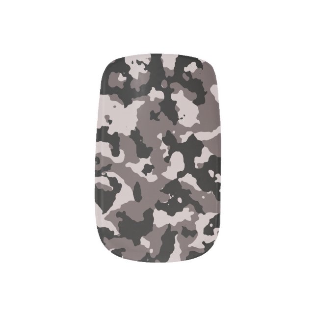 Military Brown Camouflage Pattern Minx Nail Wraps (Left Thumb)
