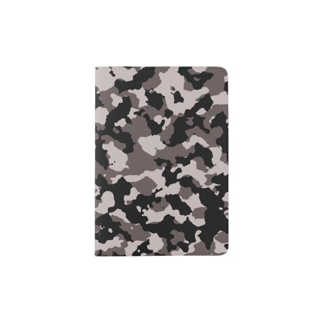 Military Brown Camouflage Pattern Passport Holder (Front)