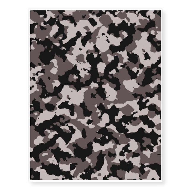 Military Brown Camouflage Pattern Temporary Tattoos (Front)