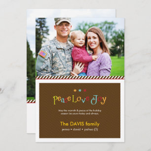 Military Brown Double Sided Holiday Photo Card