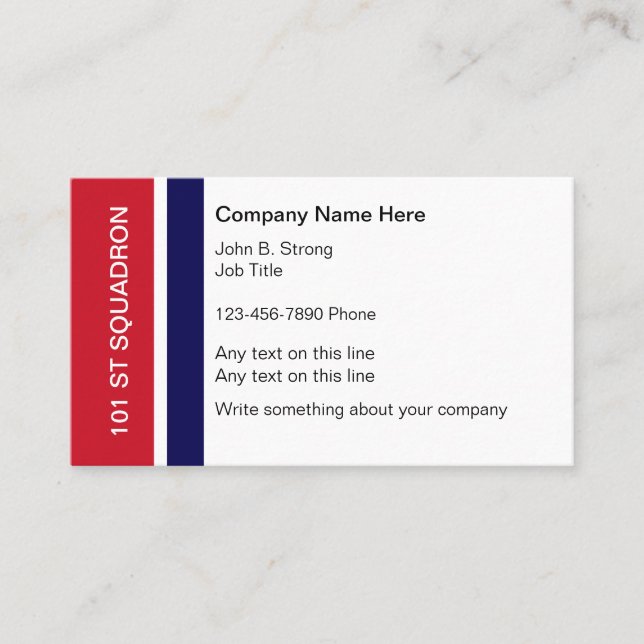 Military Business Cards (Front)