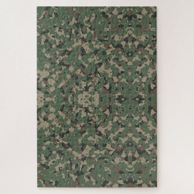 Military Camo Frustrating Brain Activity Jigsaw Puzzle (Vertical)