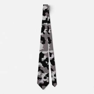 Military Camo Gray Camouflage Neck Tie