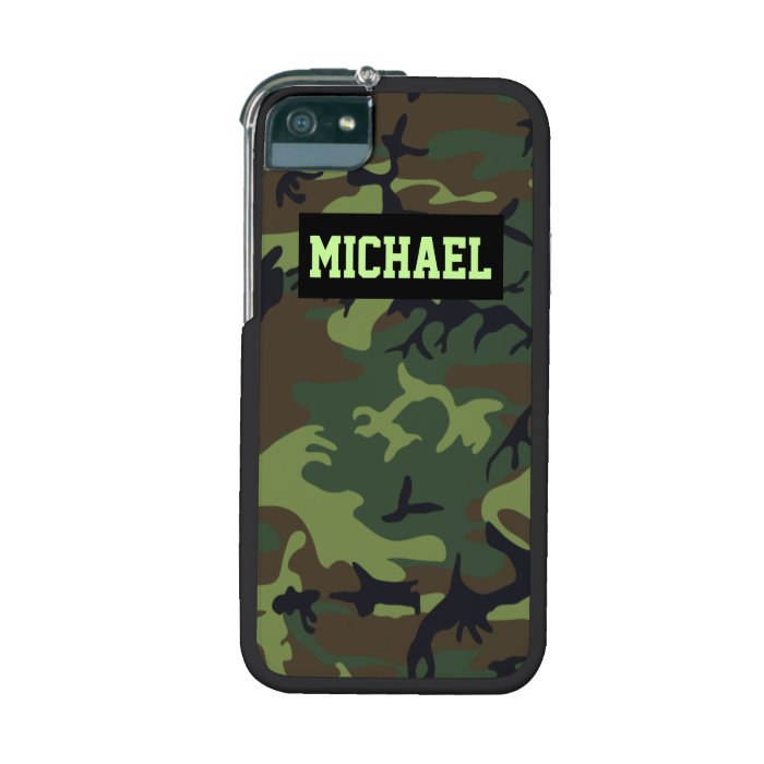 Military Camo Pattern Add Your Name iPhone 5 Case