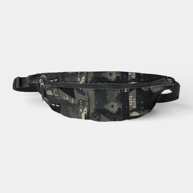 Military Camo Pattern Urban Environments Fanny Pack (Front)