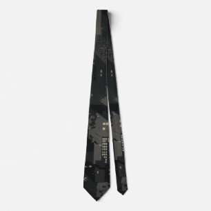 Military Camo Pattern Urban Environments Neck Tie