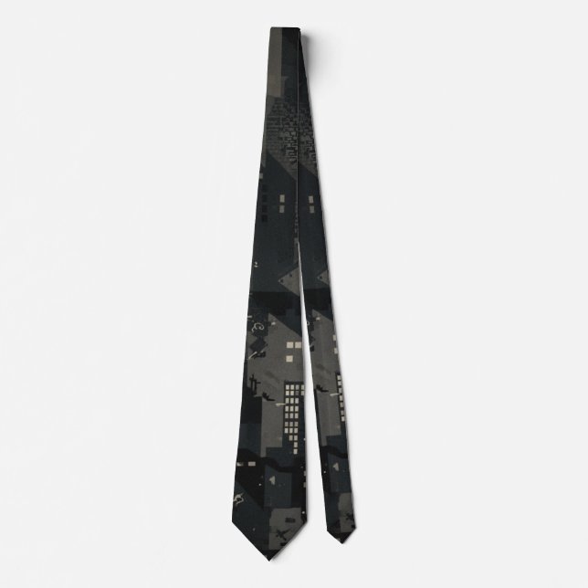 Military Camo Pattern Urban Environments Neck Tie (Front)
