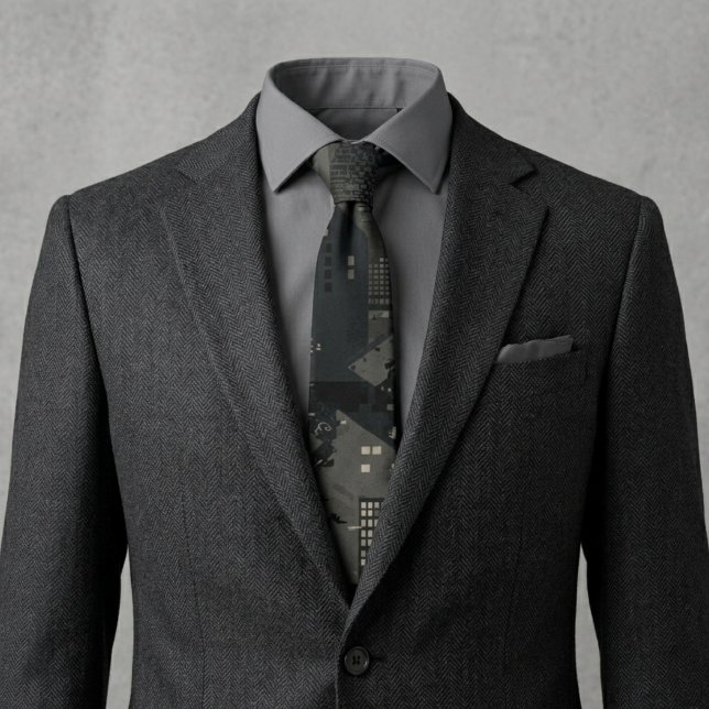 Military Camo Pattern Urban Environments Neck Tie (Creator Uploaded)