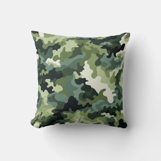 Military Camo Print Accent Pillow (Front)