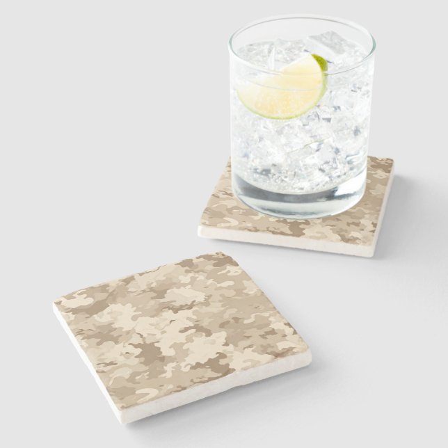 Military Camo Print  Stone Coaster (Side)