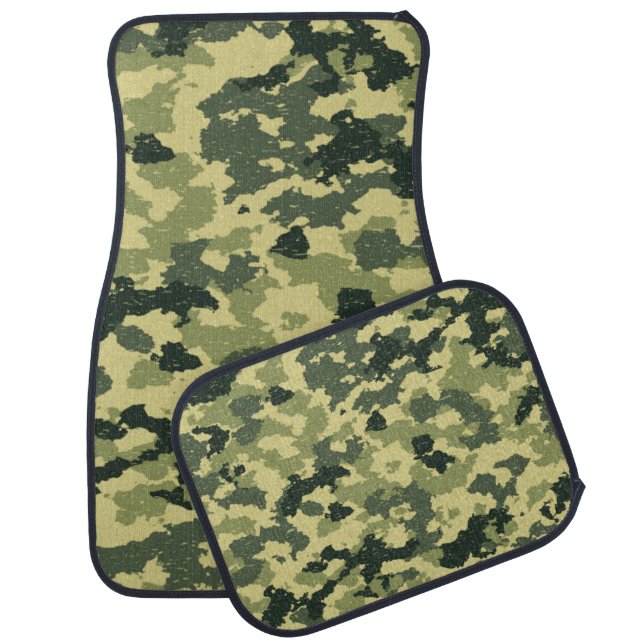 Military Camo Shades of Green Car Floor Mat (Set)