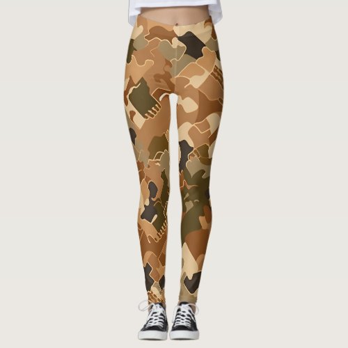 Military camo_style earthy tones leggings