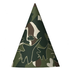 Military Camo Tank Jet Helicopter Boys Party Hats