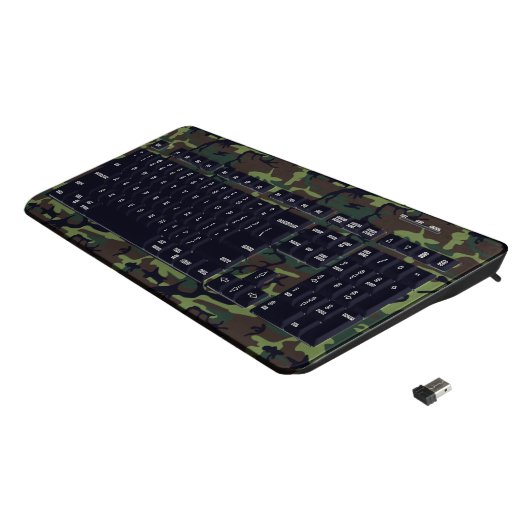 Military Camo Wireless Keyboard (Angled)