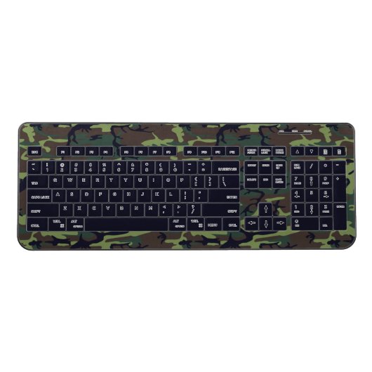 Military Camo Wireless Keyboard (Front)