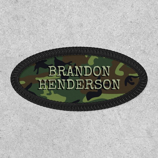 Military Camoflauge School Kids Name Patch (Front)