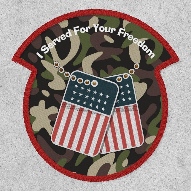Military Camouflage American Patriotic I Served Patch (Front)