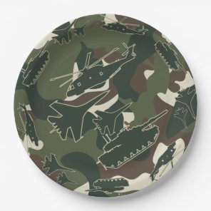 Military Camouflage Army Camo Disposable Plates