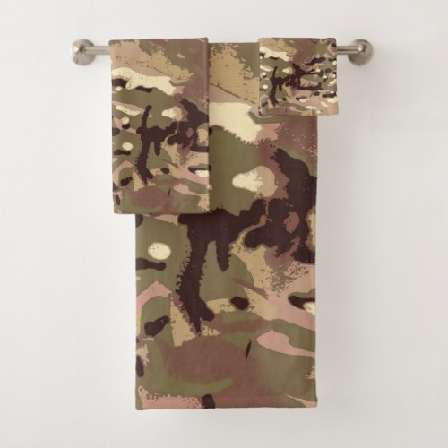 Military Camouflage Army Green Camo Pattern Bath Towel Set