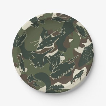 Military Camouflage Army Tank Jet Party Plates Military Camouflage Army Tank Jet Party Plates