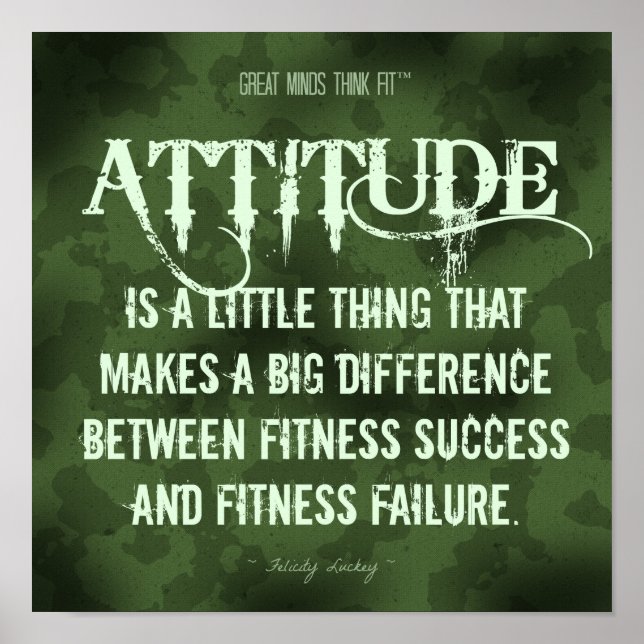 Military Camouflage: Attitude for Fitness Success Poster (Front)