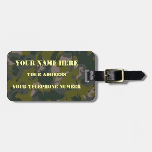 Military camouflage bag tag | Zazzle