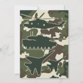 Military Camouflage Birthday Party Army Invite (Back)