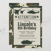 Military Camouflage Birthday Party Army Invite (Front/Back)
