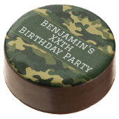 Military camouflage Birthday Party Theme Custom Chocolate Covered Oreo (Angled)