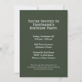 military camouflage  Birthday with Photo Invitation (Back)