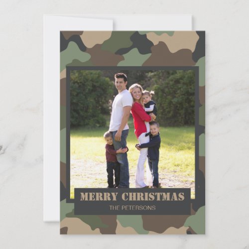 Military Camouflage Camo Christmas Family Photo Holiday Card