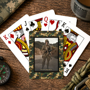 Military Camouflage Camo Soldier Photo Poker Cards