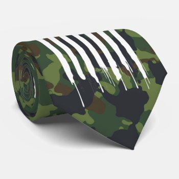 Military Camouflage Camo White Us Flag Neck Tie by ColorFlowCreations at Zazzle