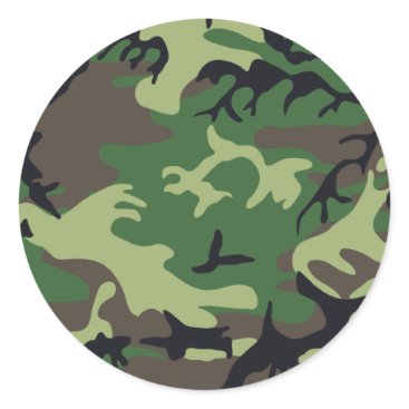 Military Camouflage Classic Round Sticker Military Camouflage Classic Round Sticker