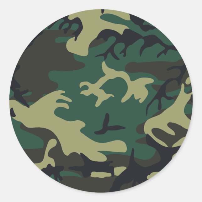 Military Camouflage Classic Round Sticker (Front)