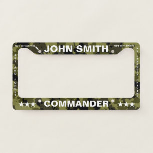 Military Camouflage Commander Funny customizable License Plate Frame