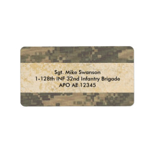 Military Camouflage Custom Personalized Label