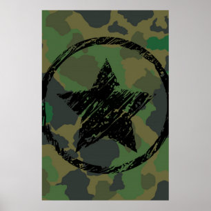 military camouflage design poster